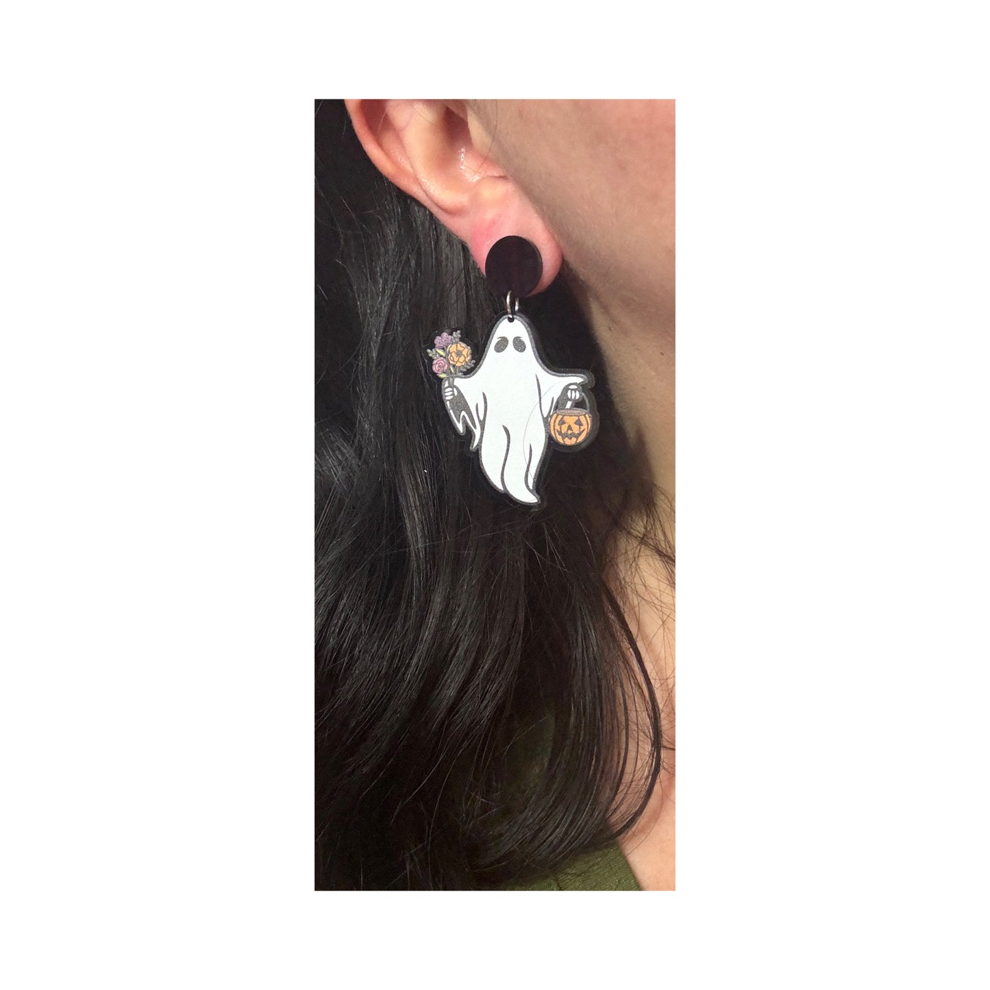 Flower Ghost Bouquet Drop Earrings