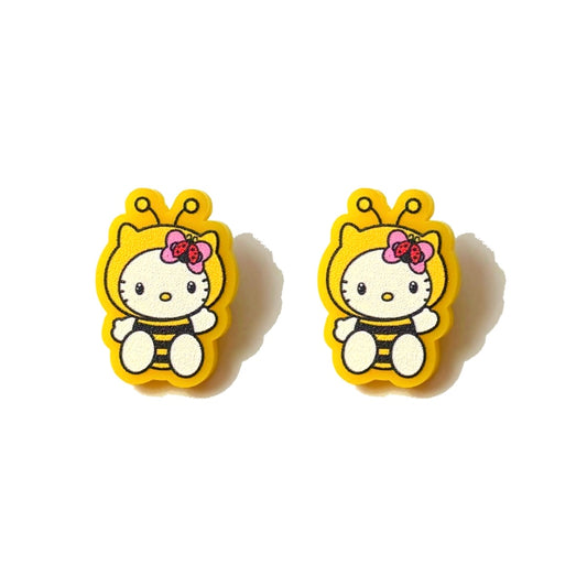 Honey Bee Kitty Post Earrings