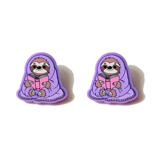 Bookish Sloth Post Earrings