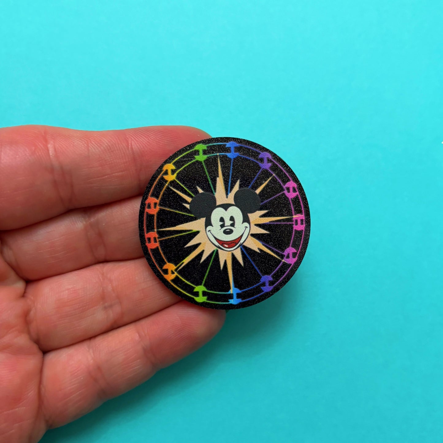 Mouse Rainbow Funwheel Sparkle Pin