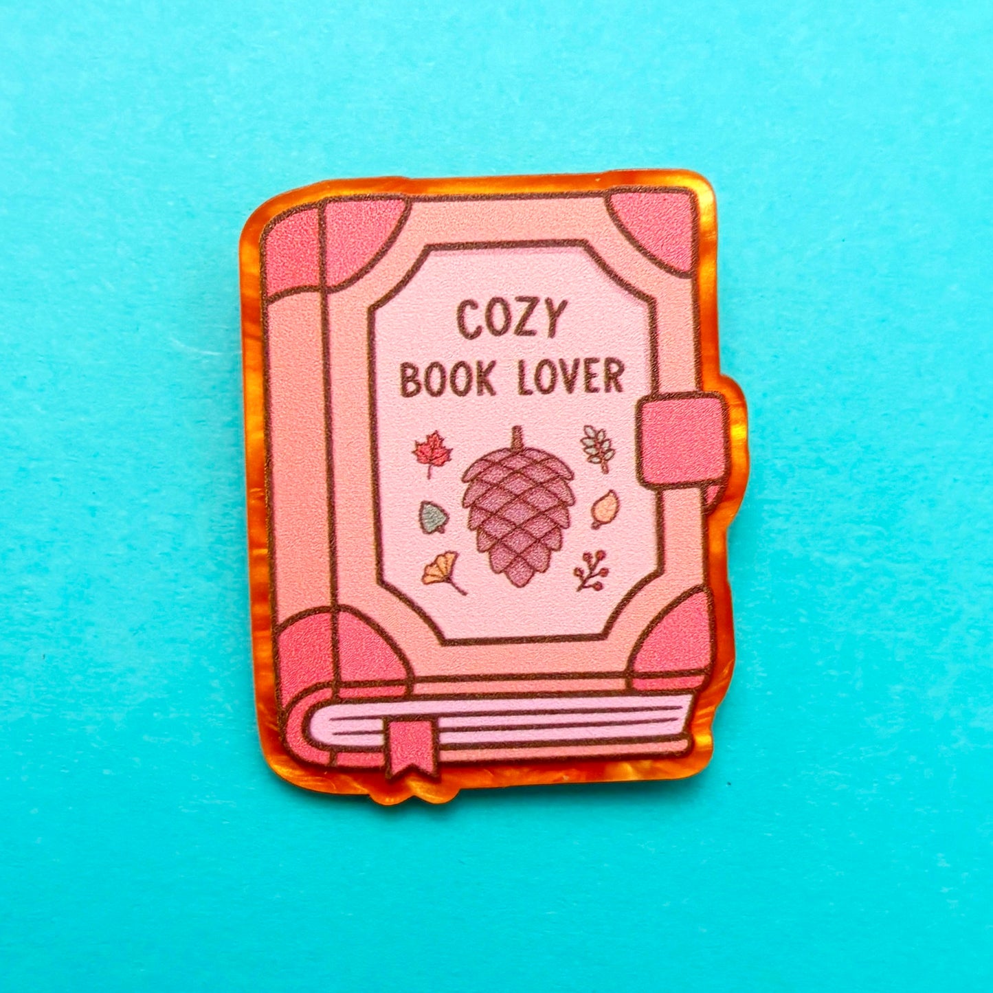 Cozy Autumn Book Lover Pin