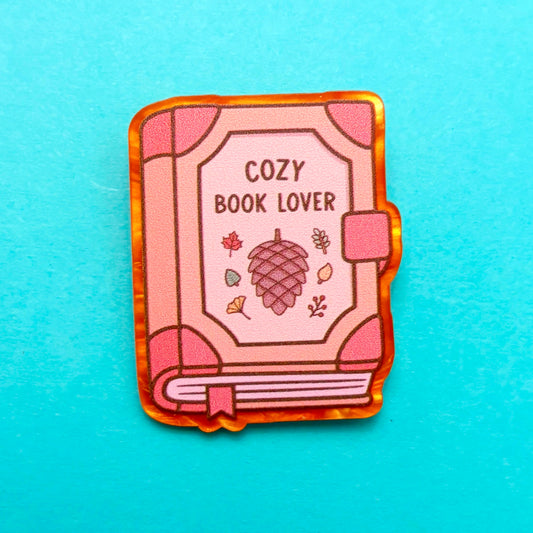 Cozy Autumn Book Lover Pin