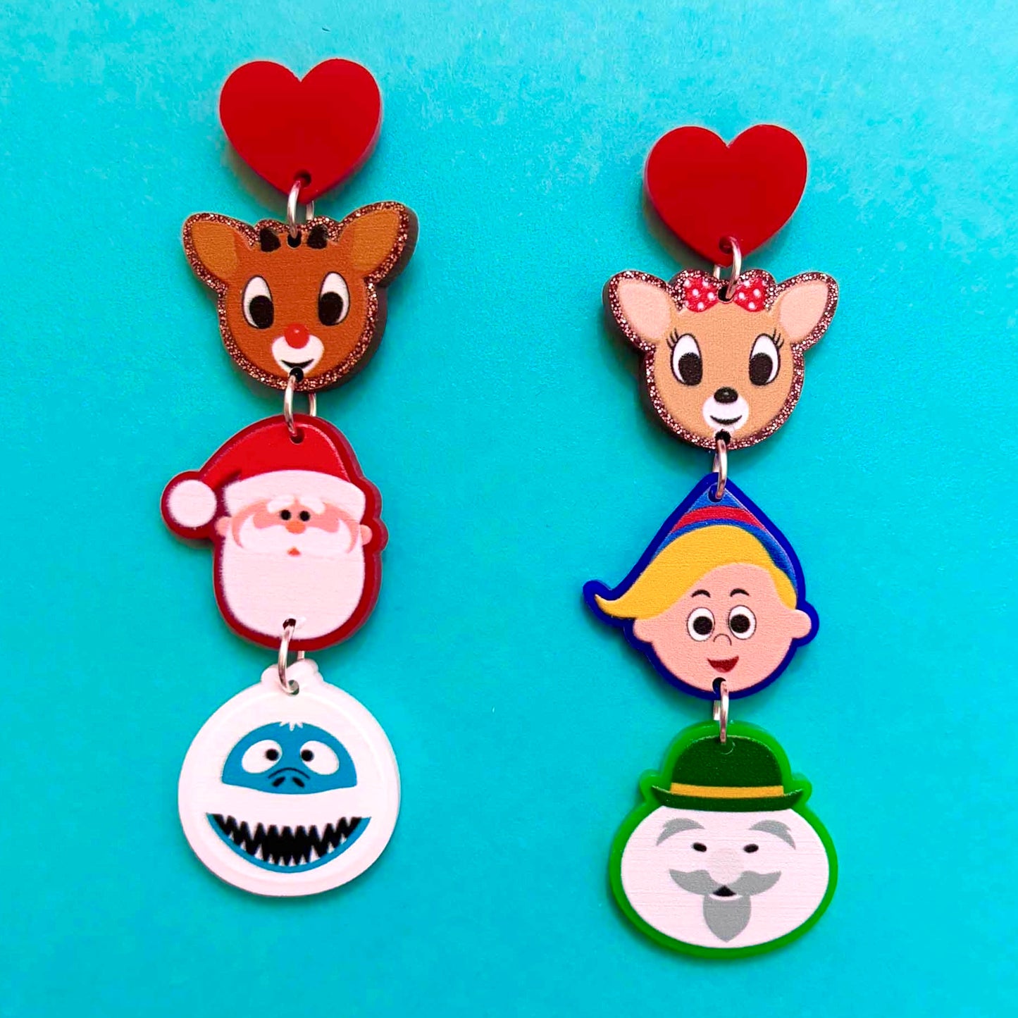 Rudolph & Friends Tiered Drop Earrings