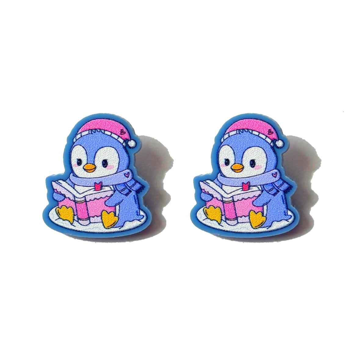 Bookish Winter Penguin Post Earrings