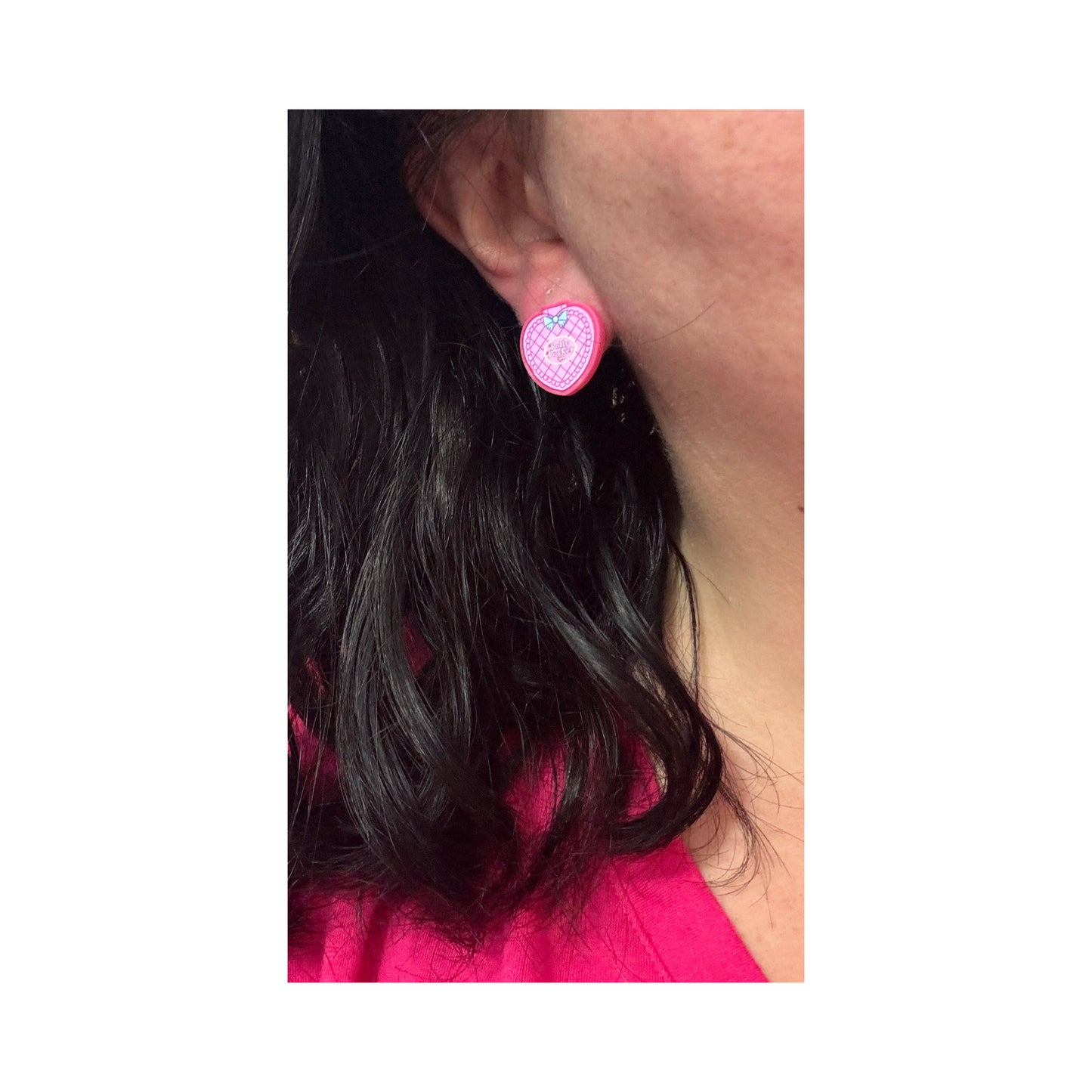 Hot Pink Pocket Doll Post Earrings