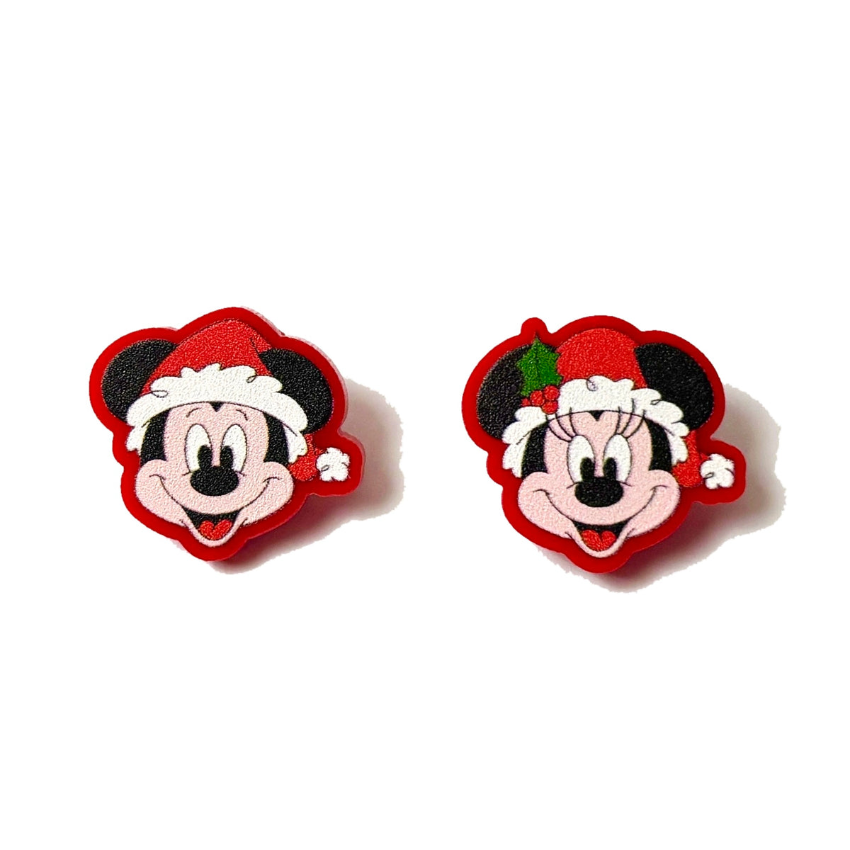 Retro Mouse Couple Santa Hat Drop Earrings