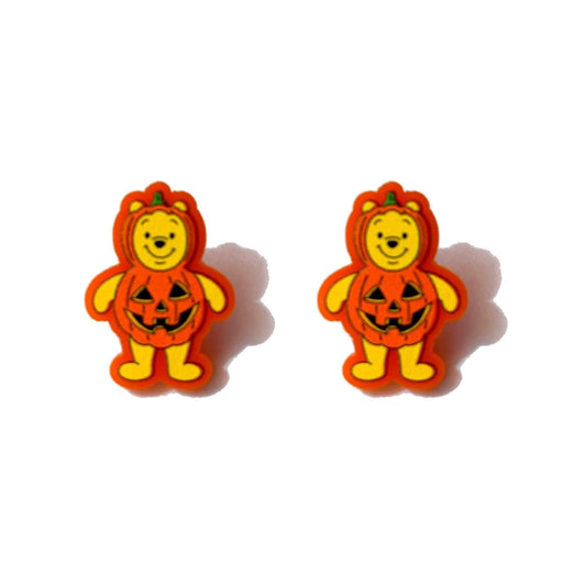 Pumpkin Pooh Post Earrings