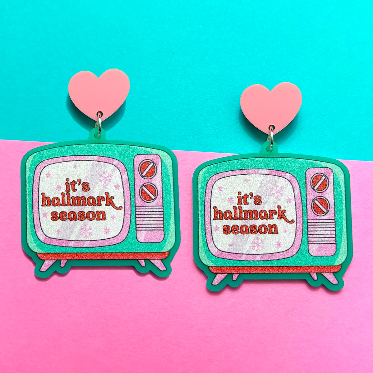 Hallmark Season Retro TV Drop Earrings