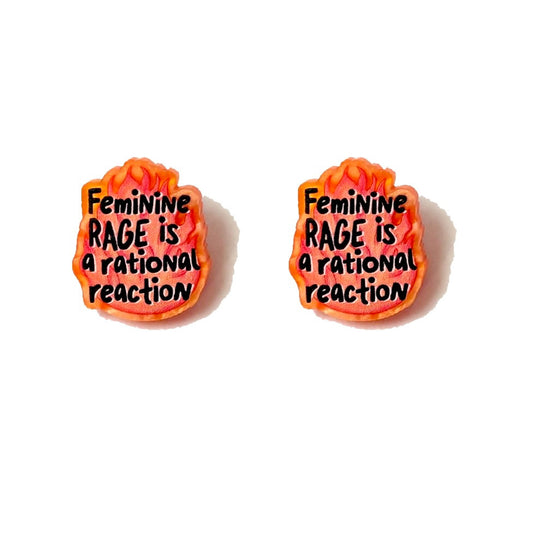 Feminine Rage Flame Post Earrings