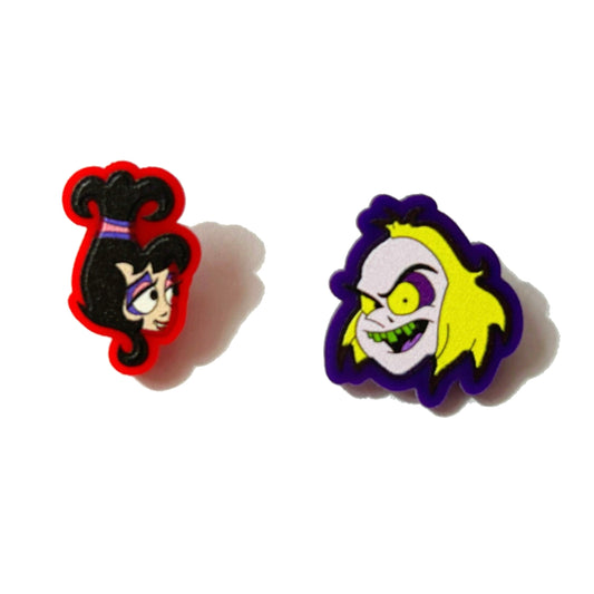 Lydia & Beetlejuice Cartoon Post Earrings