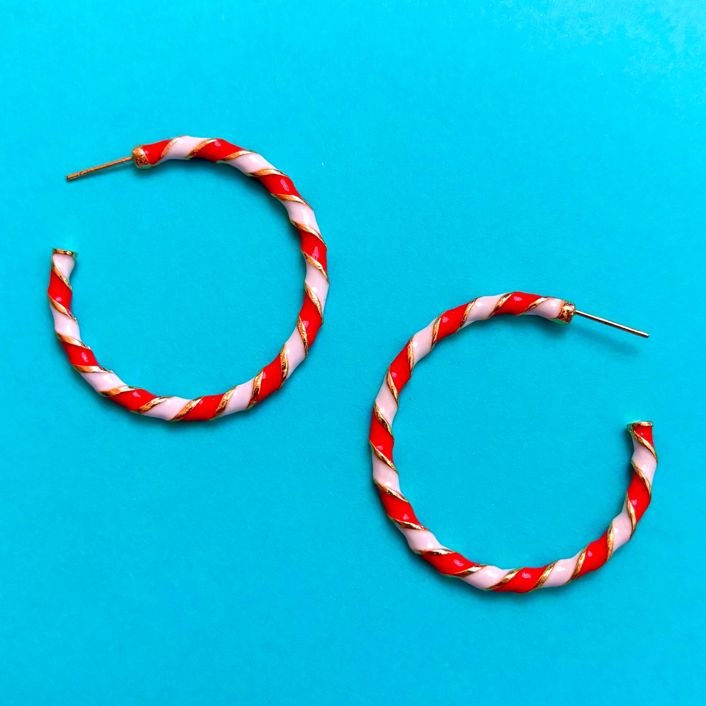 Candy Cane Hoop Earrings