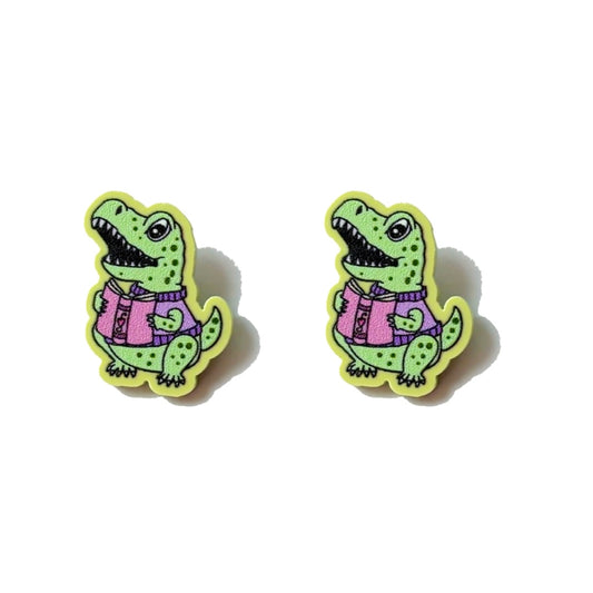Bookish T. Rex Post Earrings