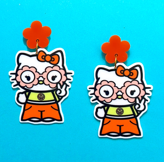 Groovy Kitty Drop Earrings