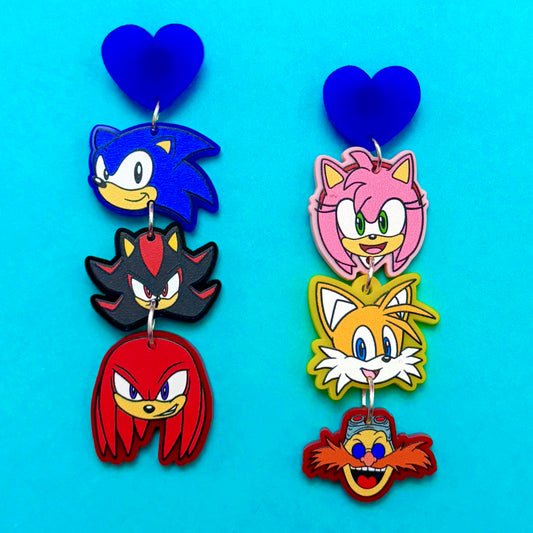 Hedgehog Friends Tiered Drop Earrings