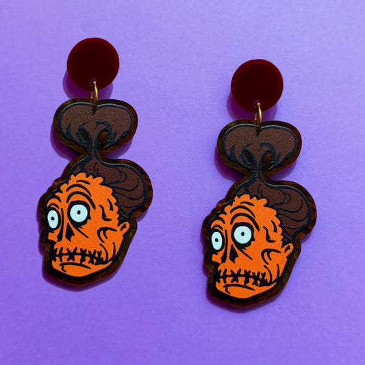 Shrunken Head Drop Earrings