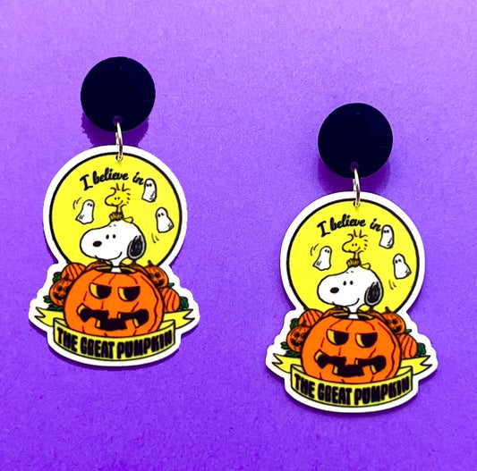 Great Pumpkin Snoopy Drop Earrings
