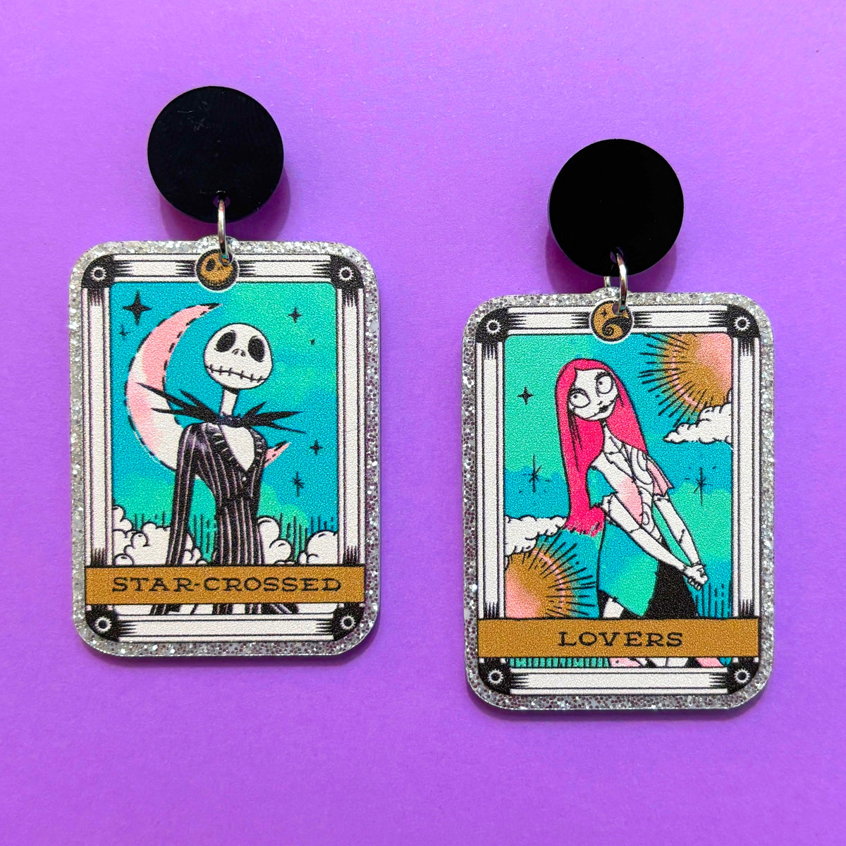 Jack & Sally Tarot Drop Earrings