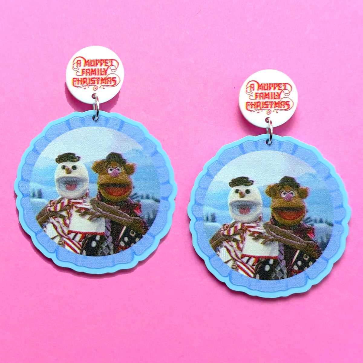 Fozzie & Snowman Besties Drop Earrings