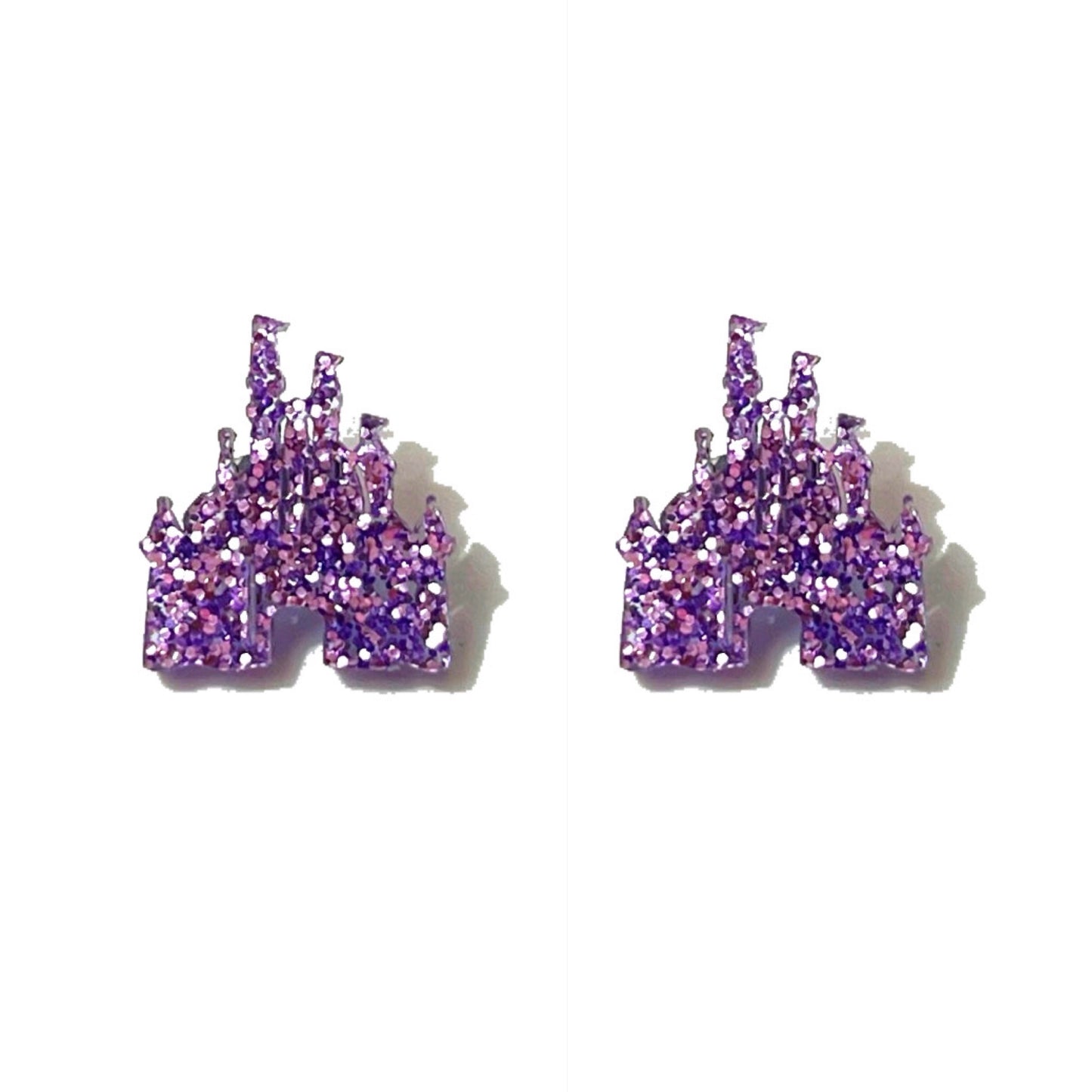 Sparkle Purple Castle Post Earrings