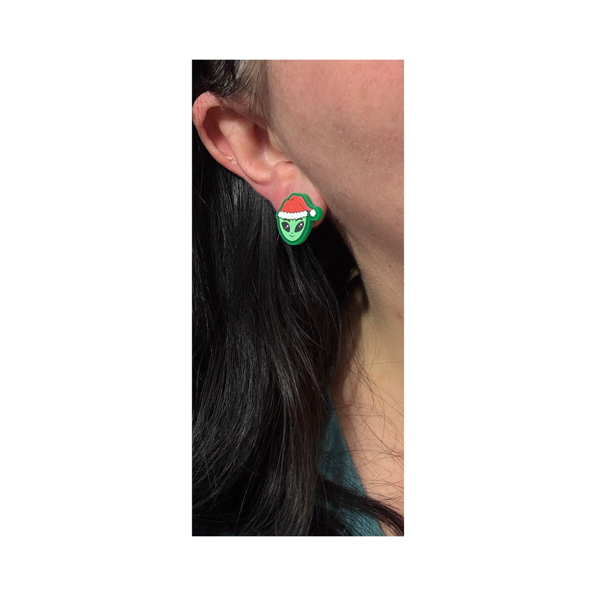 Santa Hat Alien Post Earrings