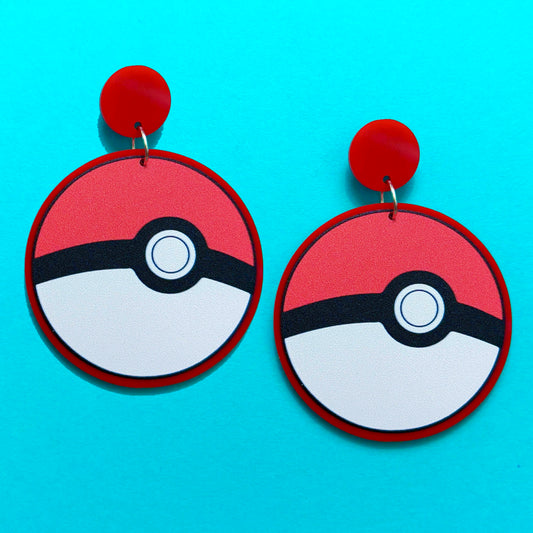 Poke Ball Drop Earrings