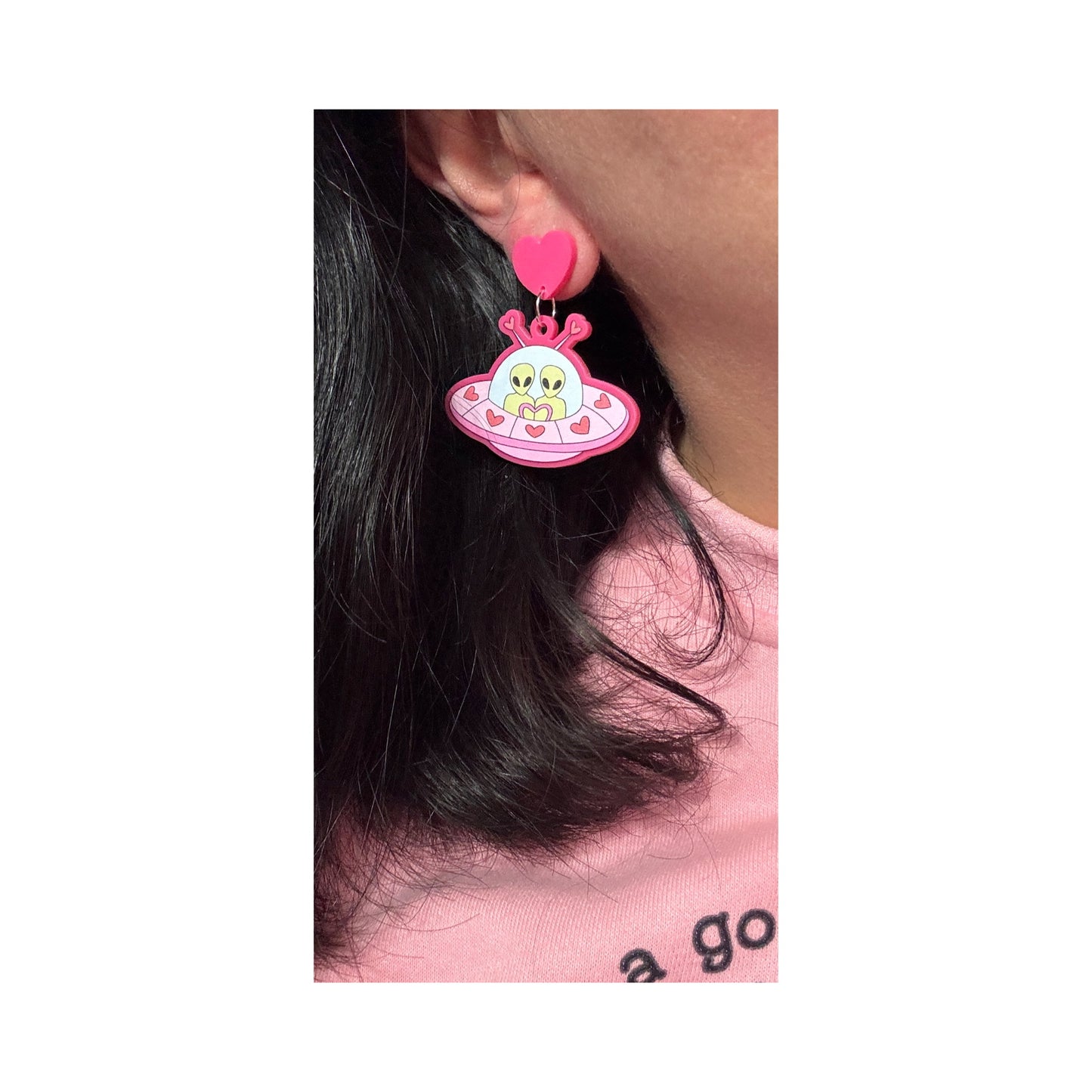 Groovy Valentine Aliens Drop Earrings