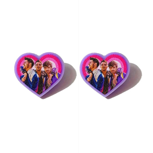 Jo Bros Heart Post Earrings