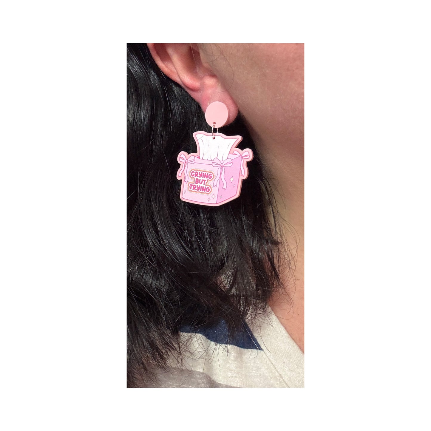 Crying But Trying Drop Earrings