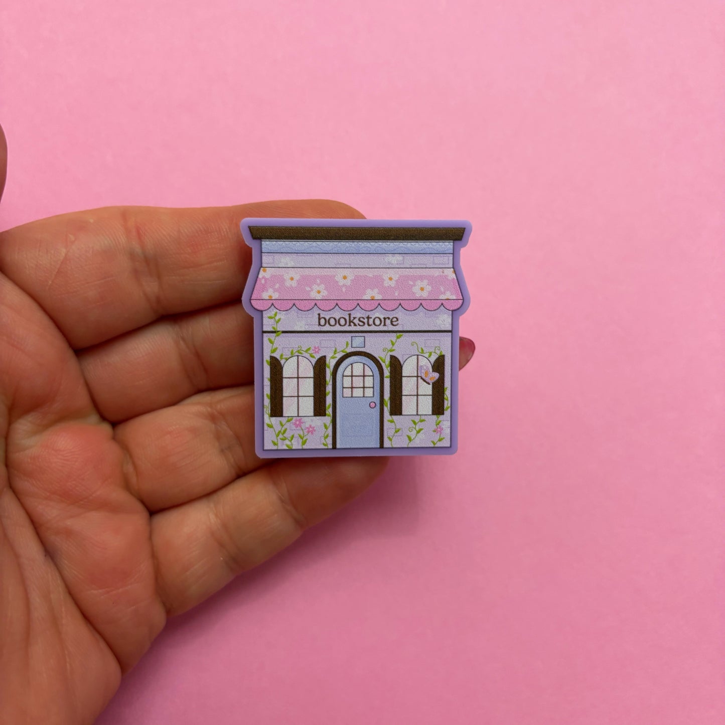 Floral Bookstore Pin