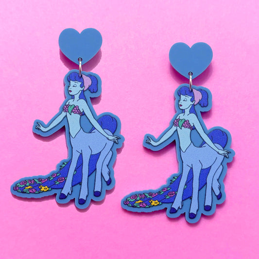 Blue Centaurette Drop Earrings