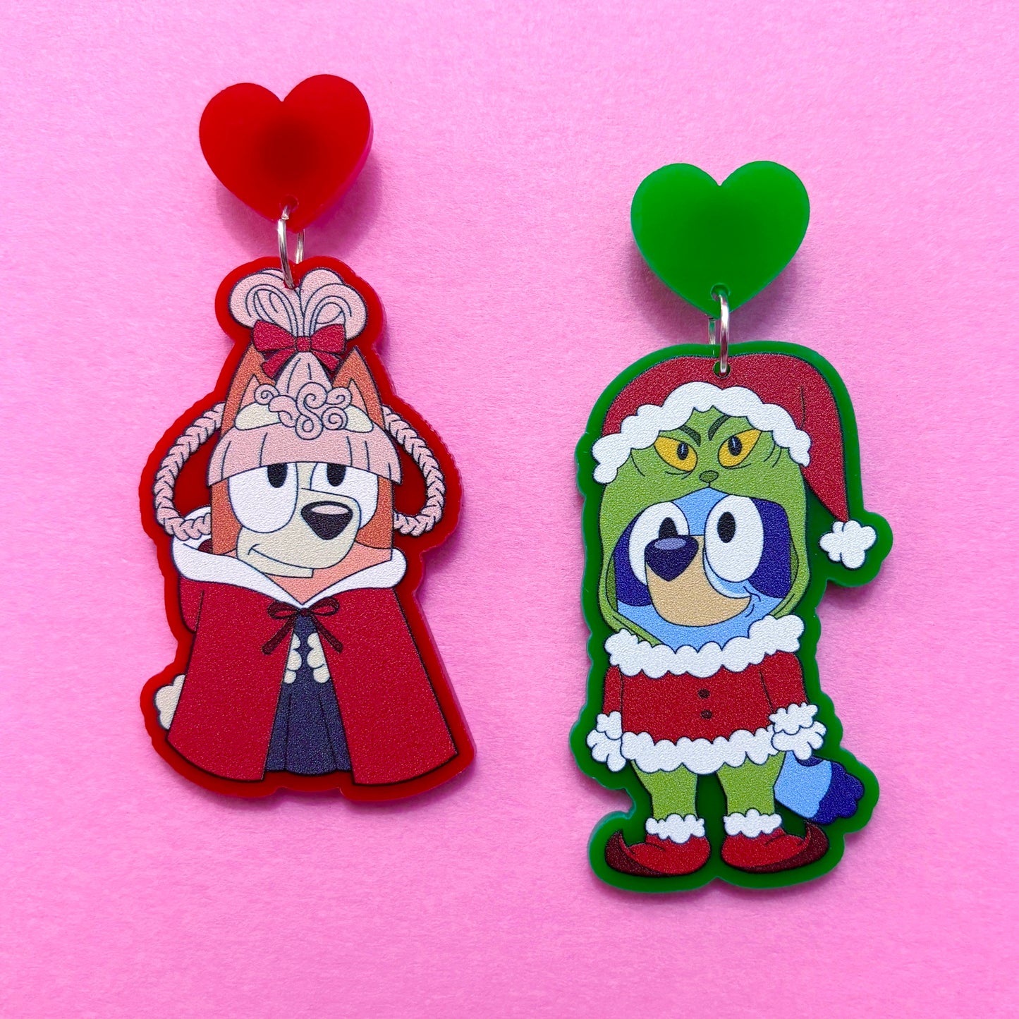 Grinchy Heelers Drop Earrings