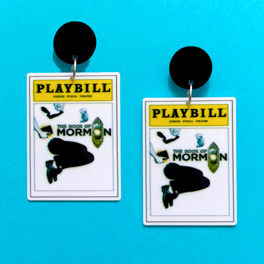 Book of Mormon Playbill Drop Earrings
