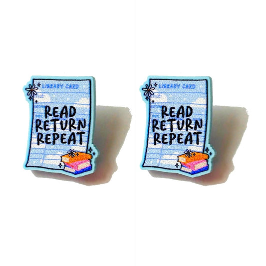 Read Return Repeat Post Earrings