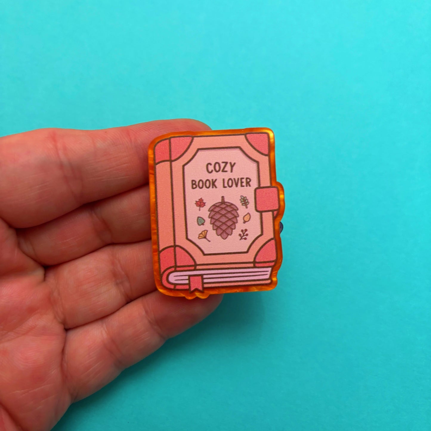 Cozy Autumn Book Lover Pin