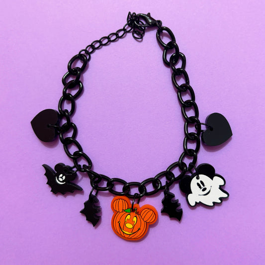 Mouse Halloween Black Charm Bracelet