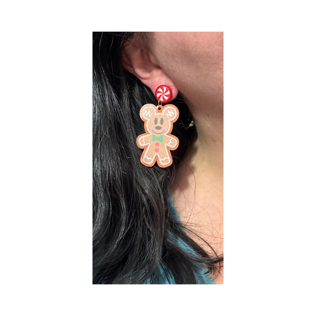 Mouse Gingerbread Matte Drop Earrings