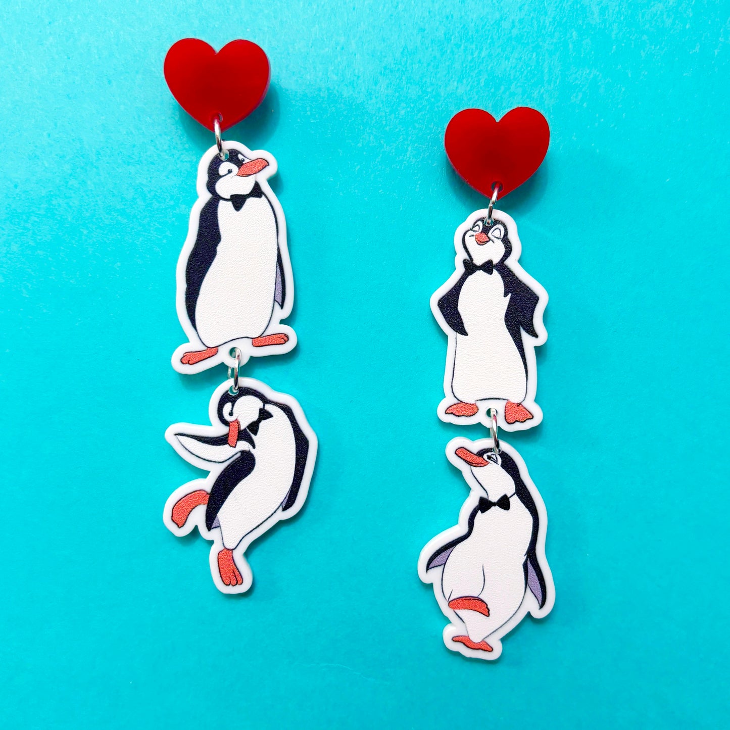 Poppins Penguins Tiered Drop Earrings
