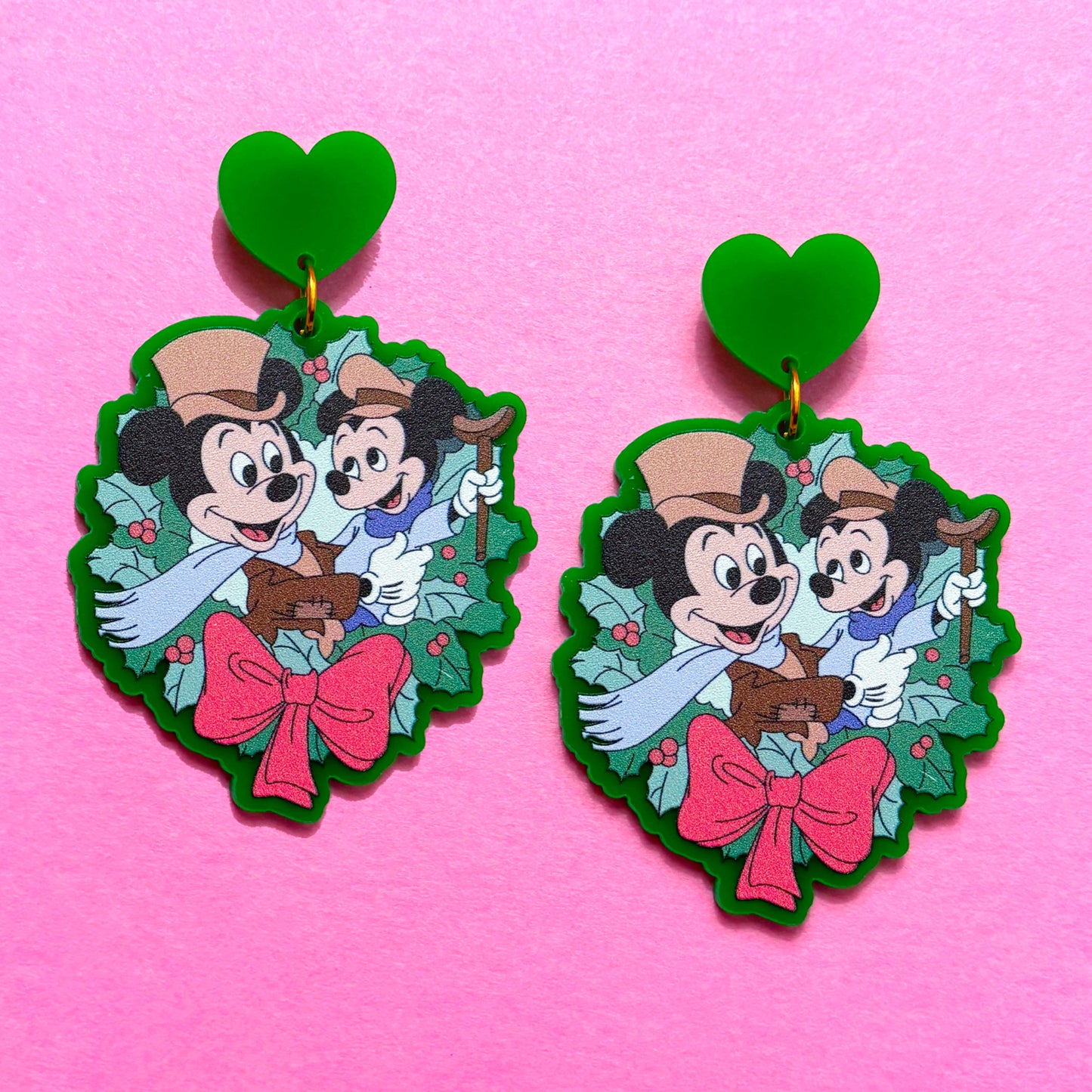 Mouse Cratchit & Tiny Tim Drop Earrings