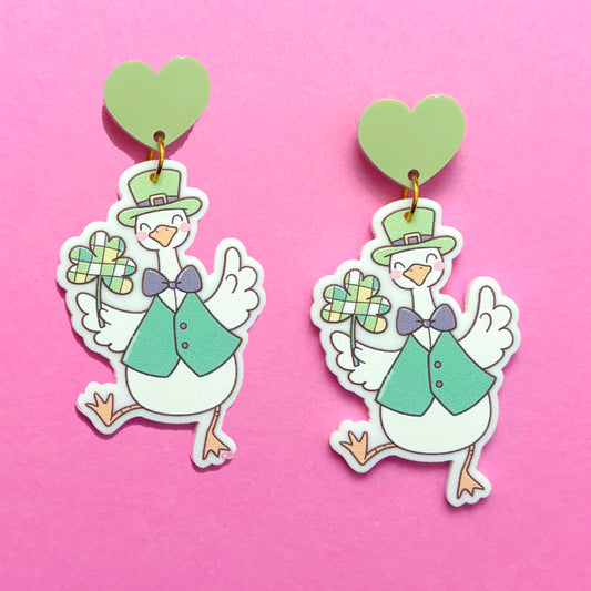 Lucky Silly Goose Drop Earrings