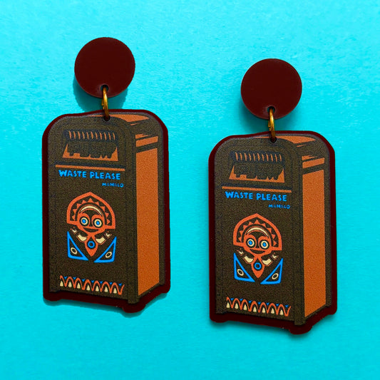 Adventure Trash Can Drop Earrings