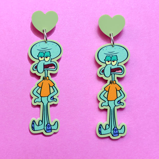 Grumpy Squid Drop Earrings