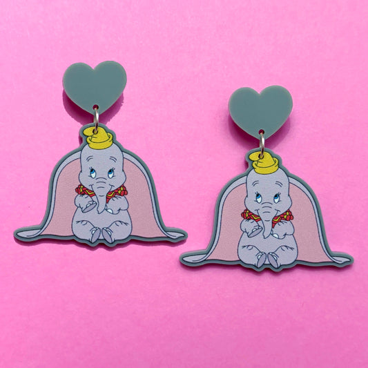 Flying Elephant Drop Earrings