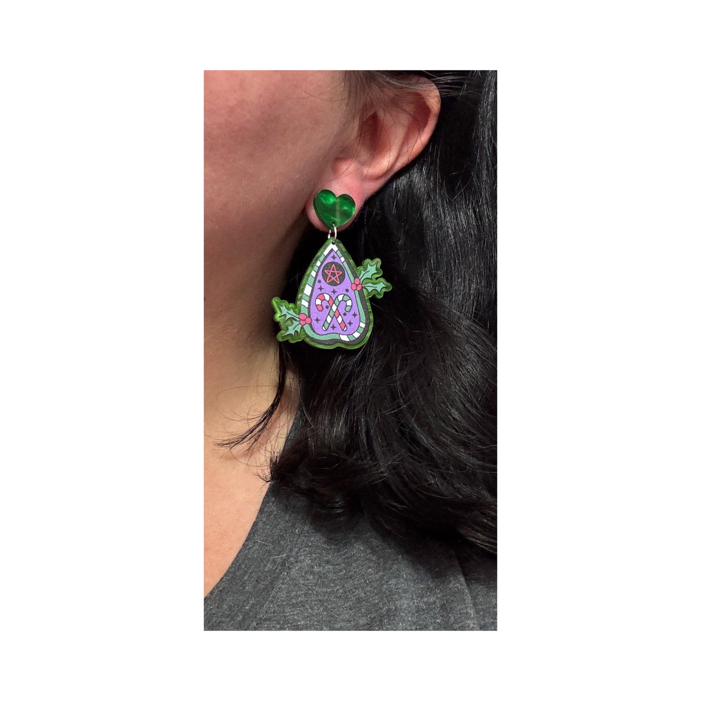 Hexmas Ouija Planchette Drop Earrings