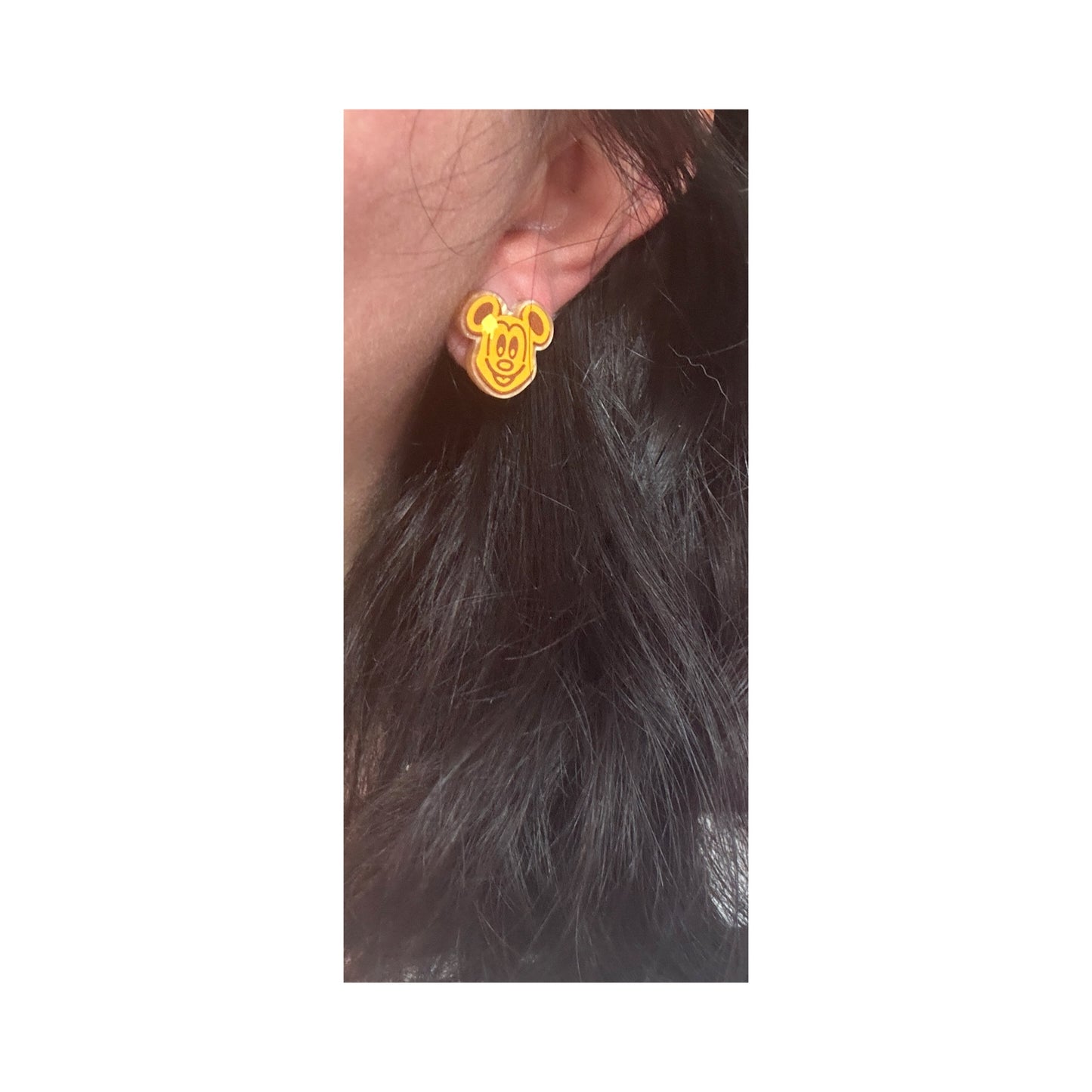 Mouse Waffle Post Earrings