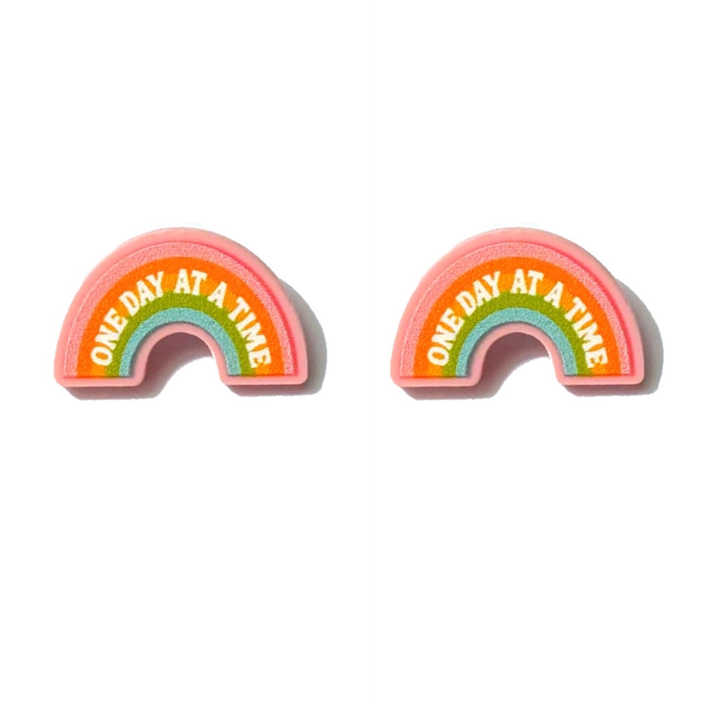 One Day At A Time Rainbow Post Earrings