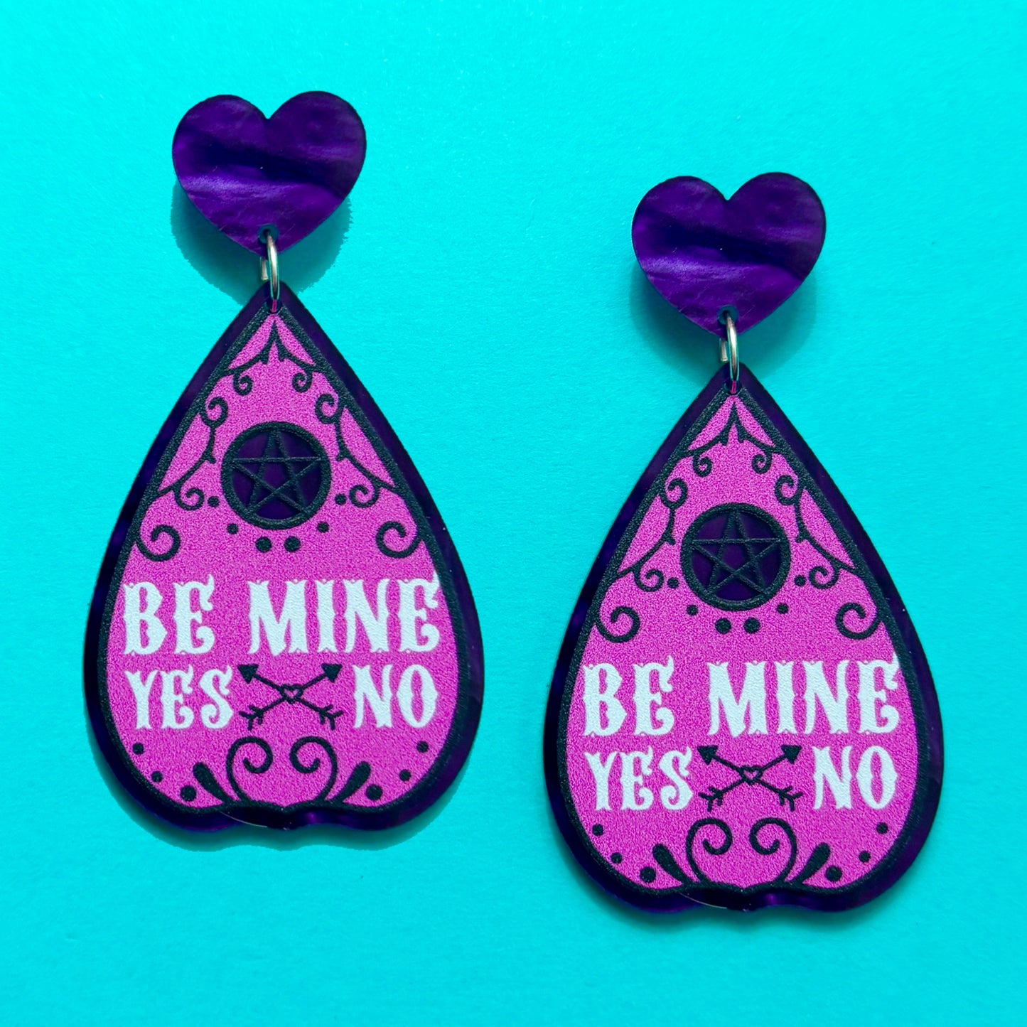 Be Mine Ouija Planchette Drop Earrings