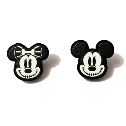 Skeleton Mouse Couple Post Earrings