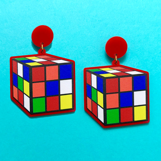Rubix Cube Drop Earrings