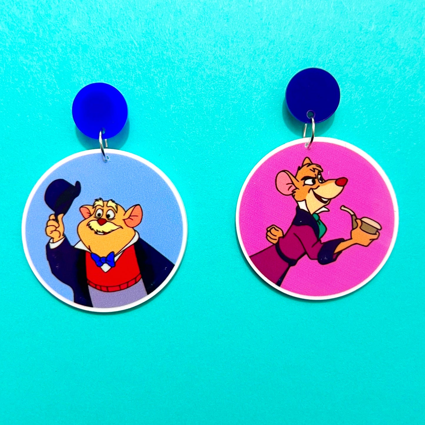 Mouse Detective Inspired Acrylic Drop Earrings