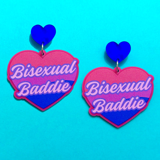 Bi Baddie Heart Drop Earrings